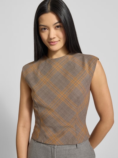 Mango Blusenshirt mit Kappärmeln Modell 'MELO' Camel 3