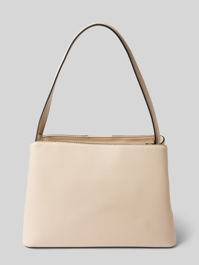 Seidenfelt Hobo Bag mit Label-Detail Modell 'Linsell' Beige 4