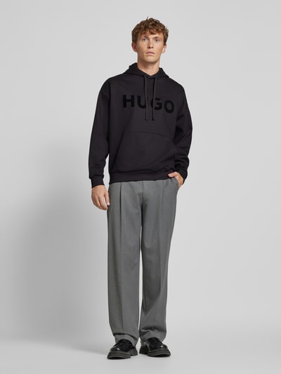 HUGO Hoodie met labelprint, model 'Ditchle' Zwart - 1