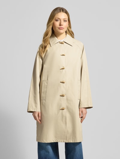 ICHI Mantel mit Umlegekragen und Eingrifftaschen Modell 'GEZAV' Beige 4