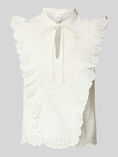 YAS Blusentop mit Lochstickerei Modell 'LUMA' Weiss 2