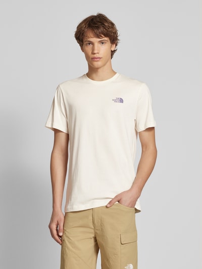 The North Face T-shirt z prążkowanym okrągłym dekoltem Złamany biały 5