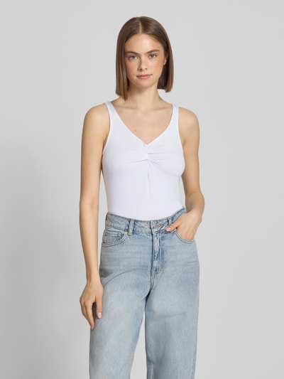 PIECES Slim Fit Top aus Viskose-Mix Modell 'MALIVA' Weiss 4