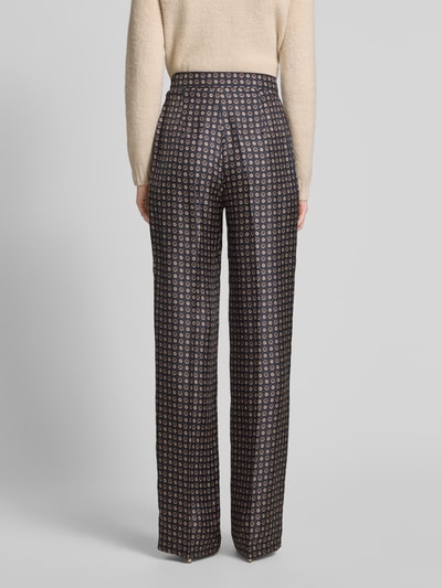 Max Mara Studio Regular fit stoffen broek van pure zijde, model 'FAUNA' Marineblauw - 5