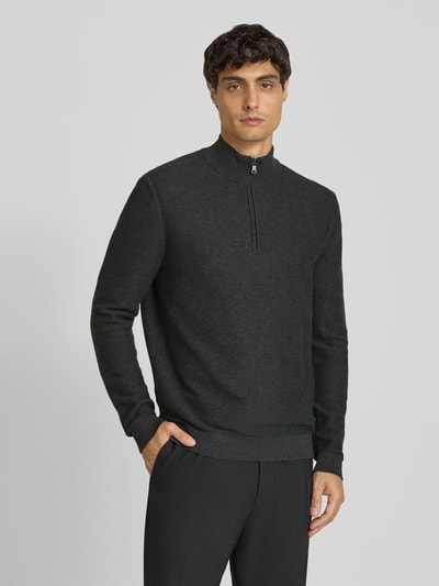 OLYMP Level Five Gebreide pullover met schipperskraag Antraciet - 4