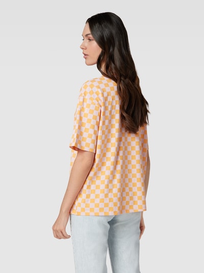 Jake*s Casual T-shirt met all-over motief Abrikoos - 5