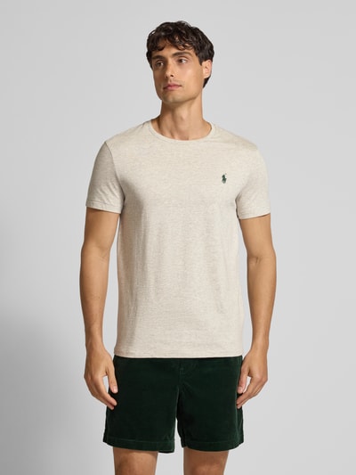 Polo Ralph Lauren Custom Slim Fit T-Shirt mit Label-Stitching Hellgrau 4