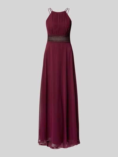 Jake*s Cocktail Abendkleid mit gelegten Falten Dunkelrot Melange 2