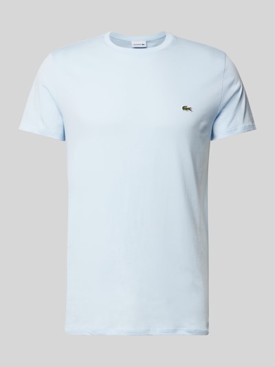 Lacoste T-shirt met ronde hals, model 'Supima' Lichtblauw - 2