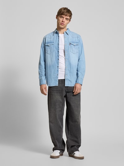 Levi's® Regular Fit Jeanshemd mit Label-Detail Jeansblau 1