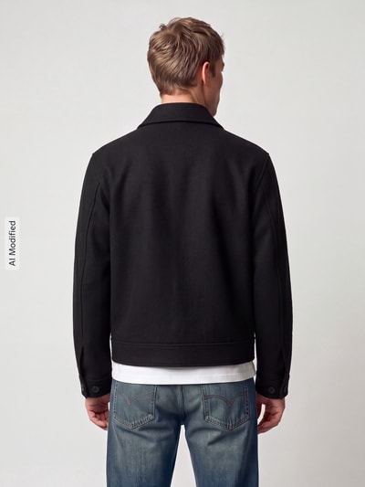 Selected Blouson aus Woll-Mix mit Zweiwege Reißverschluss Black 5