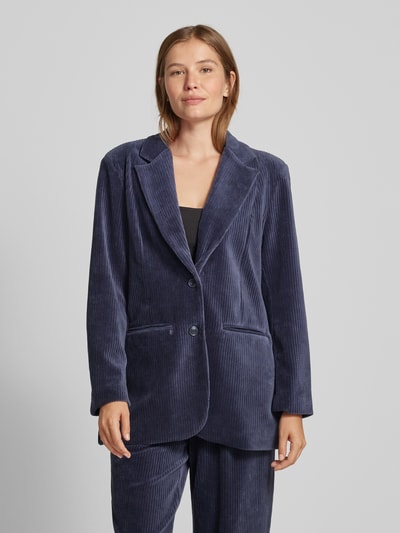 ICHI Blazer van corduroy met knoopsluiting, model 'TAMARY' Marineblauw - 4