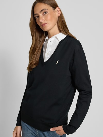 Polo Ralph Lauren Gebreide pullover met logostitching en V-hals Zwart - 3