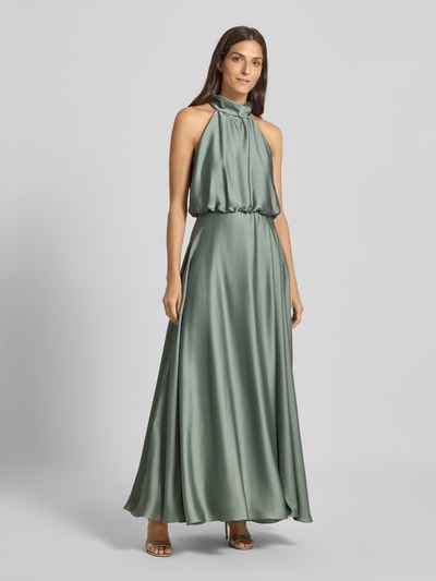 Swing Abendkleid in Wickel-Optik mit Stehkragen Lind 1