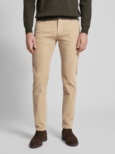 Pierre Cardin Tapered fit corduroy broek, model 'Lyon' Beige - 4