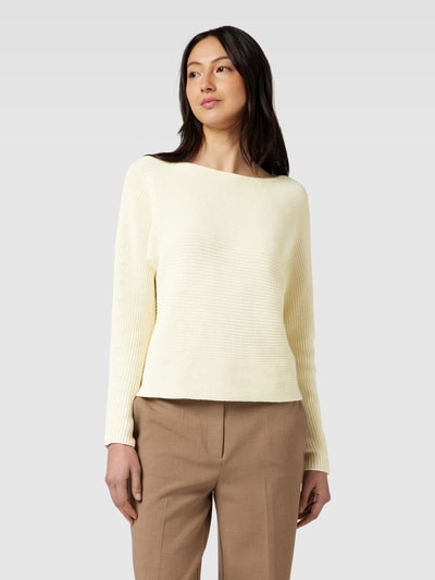 OPUS Gebreide pullover met ronde hals, model 'Perlufa' Offwhite - 4