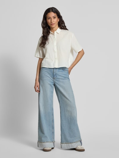 Jake*s Casual Boxy Fit Bluse mit 1/2-Arm Offwhite 1