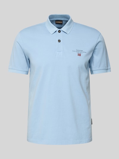 Napapijri Regular Fit Poloshirt mit Label-Stitching Modell 'elbas' Hellblau 2