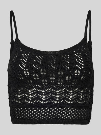 Only Cropped Stricktop mit Spaghettiträgern Modell 'MAURA LIFE' Black 2