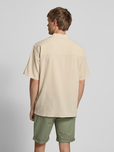 Redefined Rebel Regular Fit Freizeithemd mit Strukturmuster Modell 'FELIX' Beige 5