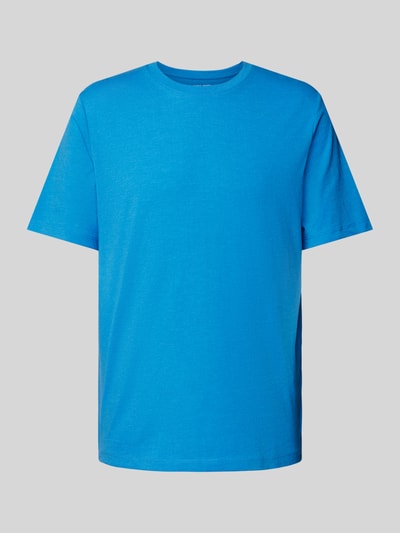 Jack & Jones T-shirt z detalem z logo model ‘ORGANIC’ Królewski niebieski melanż 2