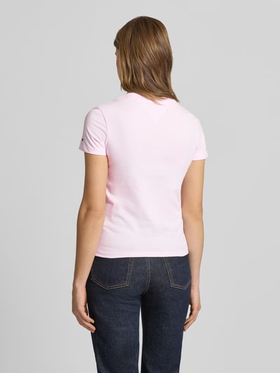 Tommy Jeans regular fit T-shirt van puur katoen model 'BUBBLE' Felroze - 5