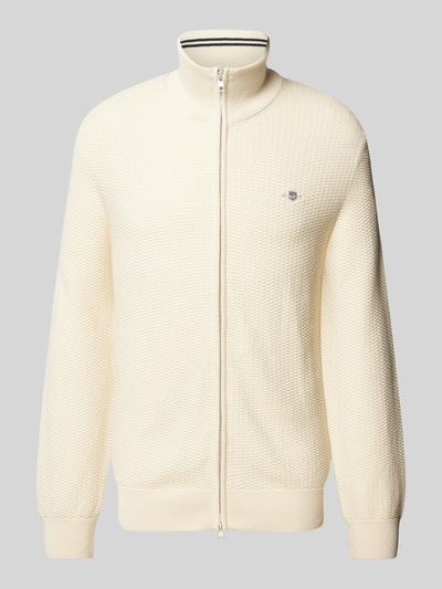 Gant Cardigan met structuurmotief Offwhite - 2