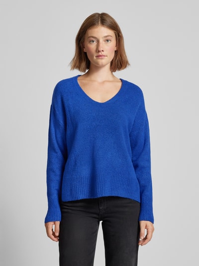 Tom Tailor Denim Relaxed Fit Strickpullover mit V-Ausschnitt Royal 4