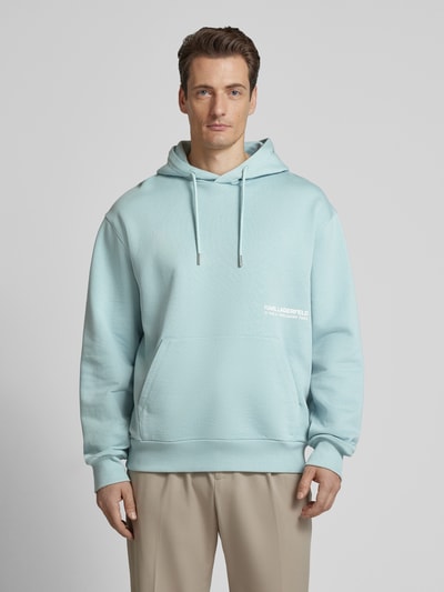 Karl Lagerfeld Oversized Hoodie mit Label-Print Hellblau 4