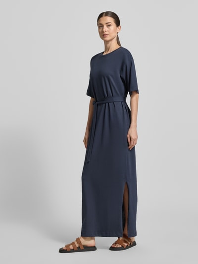 Selected loose fit maxi-jurk van puur katoen model ' ESSENTIAL' Marineblauw - 1
