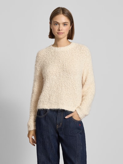 Noisy May Strickpullover aus Effektgarn Modell 'SASSY' Ecru 4