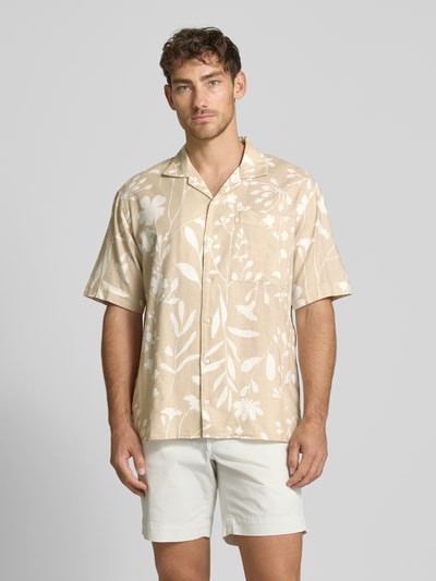 MCNEAL Tailored Fit Leinenhemd mit 1/2-Arm Ecru 4