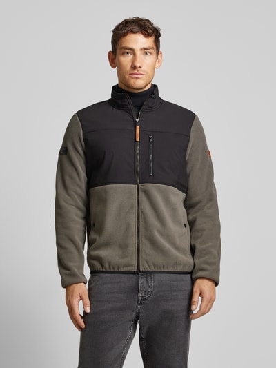 camel active Fleecejacke mit Label-Patch Mittelgrau 4