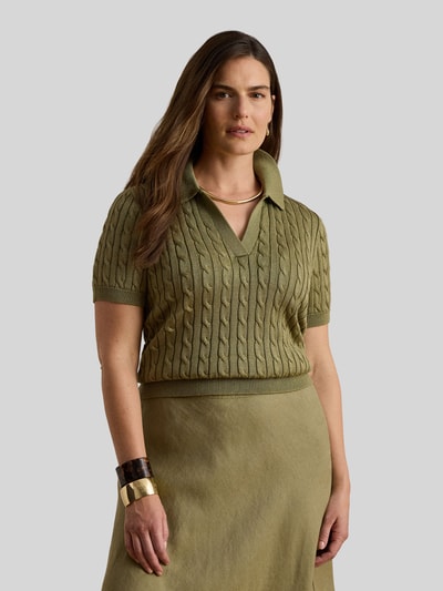 Lauren Ralph Lauren Regular Fit Poloshirt aus gewebtem Baumwoll-Mix Khaki 6