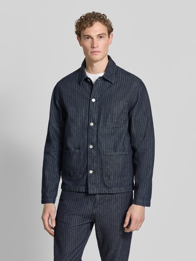 ARMEDANGELS Kurtka jeansowa o kroju relaxed fit z czystej bawełny ekologicznej Model 'HERRINGBONE' Granatowy 4