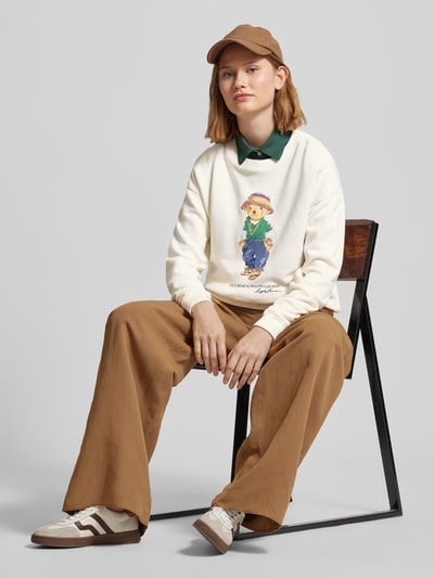 Polo Ralph Lauren Oversized sweatshirt met motiefprint Ecru - 1