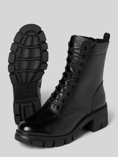 Tamaris Schnürstiefel aus Rindsleder-Mix Black 4