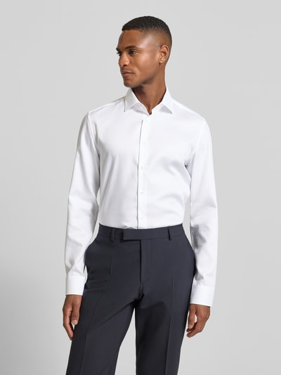 SEIDENSTICKER Slim fit zakelijk overhemd van katoen met kentkraag Wit - 4