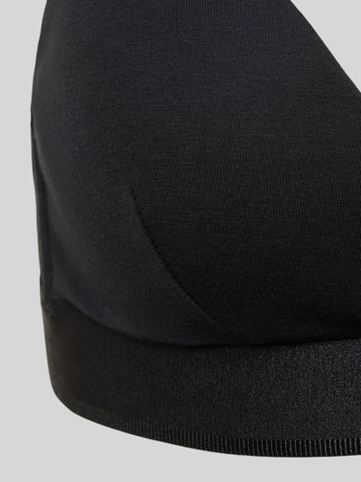 Produktfoto, Bralette in Triangel-Form mit verstellbaren Trägern von PUMA, czarny bawełniano-elastanowy materiał, gładka tekstura, zapięcie na haftki, dopasowany krój