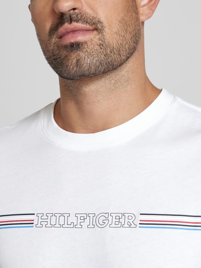 Tommy Hilfiger T-Shirt mit Label-Print Weiss 3