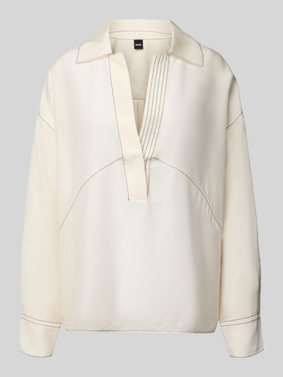 BOSS Loose fit tuniek met zijde, model 'BRIZZY' Offwhite - 2