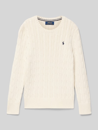 Polo Ralph Lauren Teens Gebreide pullover met ribboorden Offwhite - 1