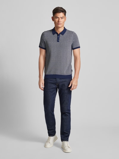 Michael Kors Regular fit poloshirt met structuurmotief, model 'TUCK STRIPE' Marineblauw - 1