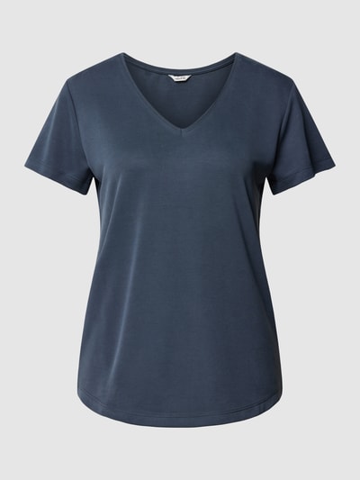 mbyM T-shirt met V-hals, model 'Luvanna' Marineblauw - 2