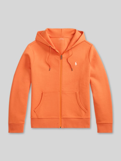 Produktfoto, Regular Fit Sweatjacke aus Baumwoll-Mix von Polo Ralph Lauren, intensywny pomarańcz, gładka tekstura, kangurkowa kieszeń