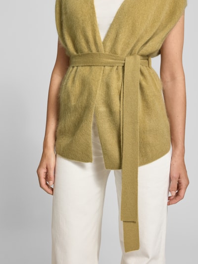 Herzensangelegenheit Kaschmirjacke mit Bindegürtel Senf 3