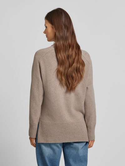 Gant Gebreide pullover met ronde hals, model 'HERRINGBONE' Lichtgrijs gemêleerd - 5