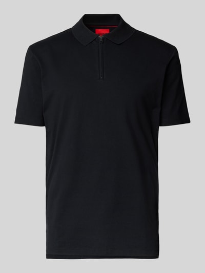 HUGO Regular fit poloshirt met labelpatch, model 'Dekok' Zwart - 2