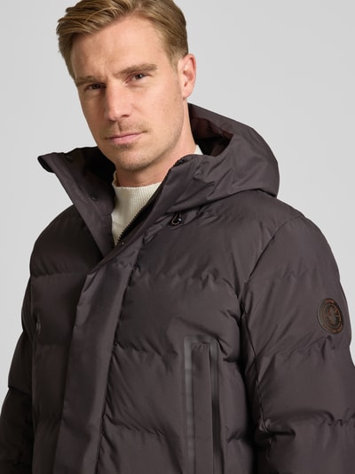 SAVE THE DUCK Kurtka pikowana z kapturem model ‘QUINLAN’ Ciemnobrązowy 3