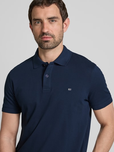 Christian Berg Men Poloshirt mit Logo-Stitching Dunkelblau 3